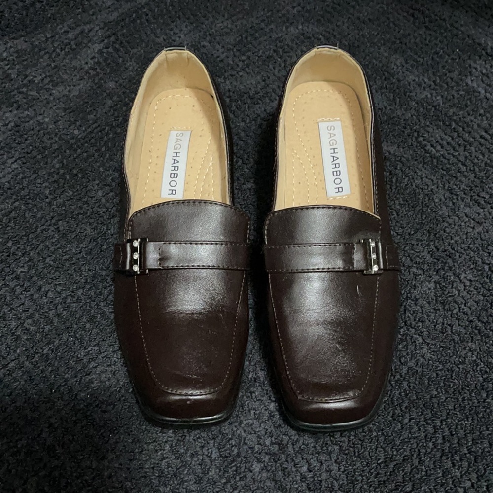 Sag Harbor brown heeled shoes